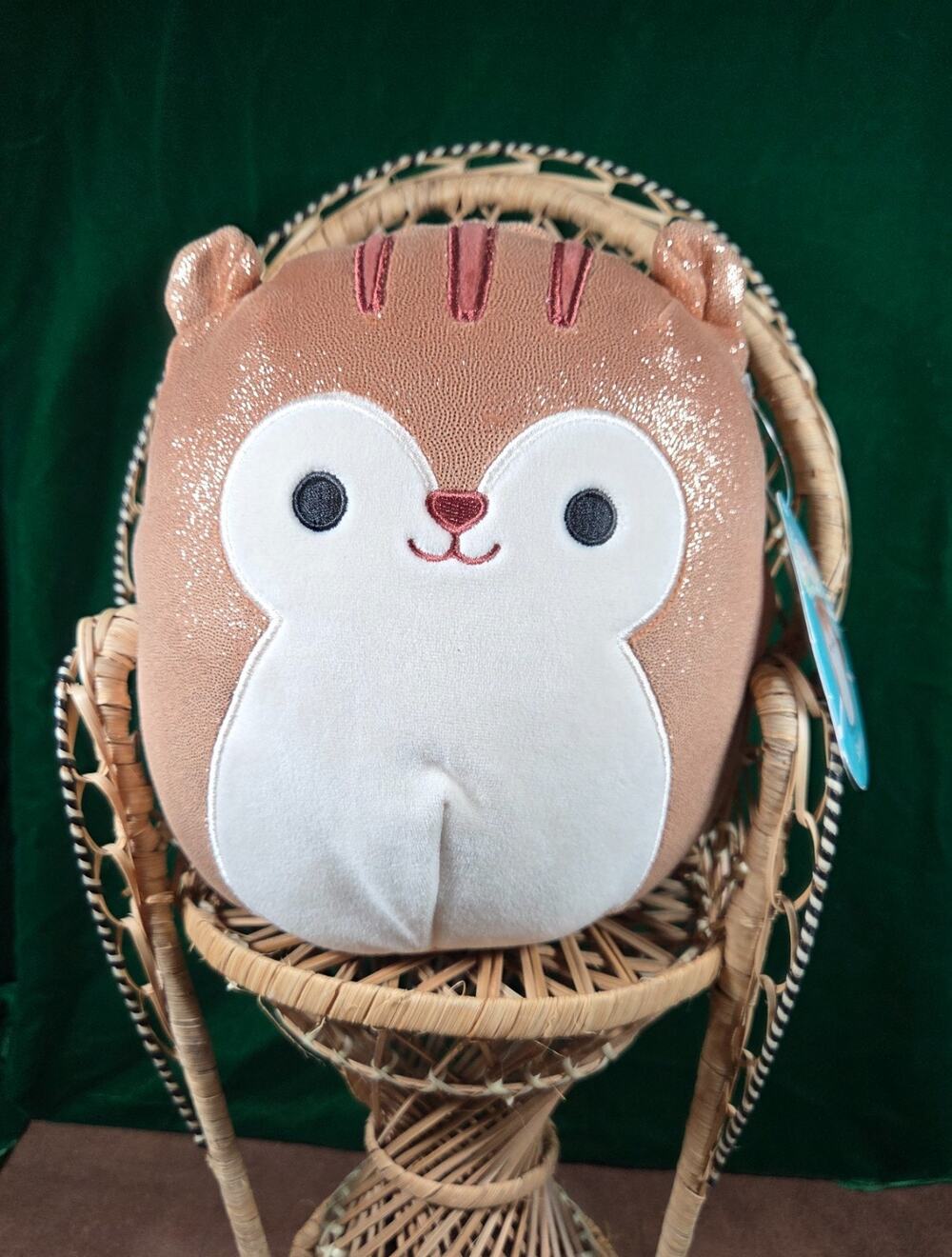 Squishmallow Sawyer the Squirrel 7" Glitter Sparkle Plush Fluffy Tail 2024 NWT